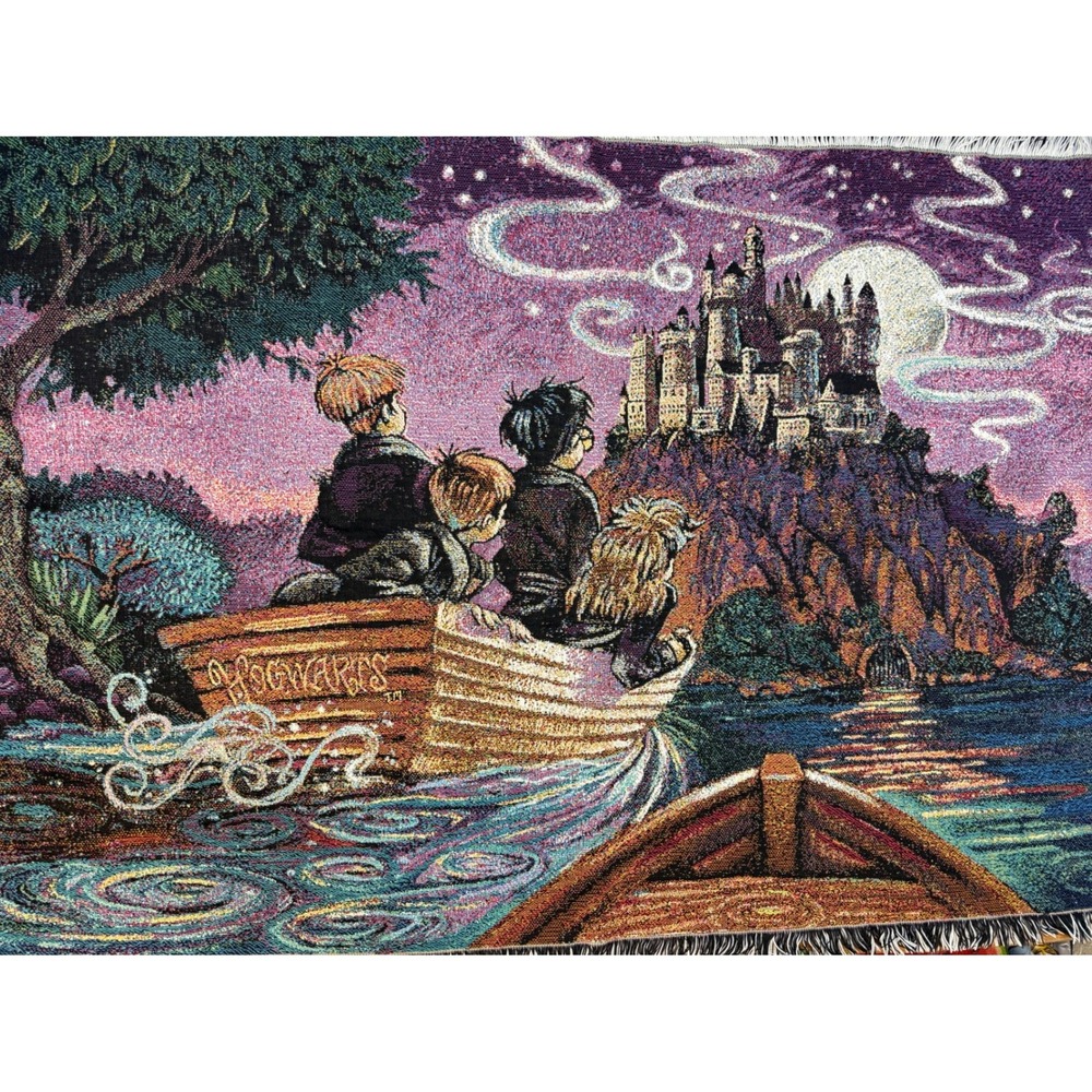 Harry Pottery Tapestry Blanket Fringe Wall Hanging Journey Together Boat Ride M2